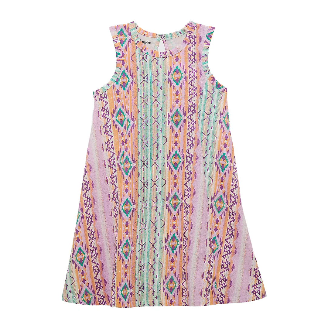Wrangler Girls' Western Sleeveless Swing Dress
