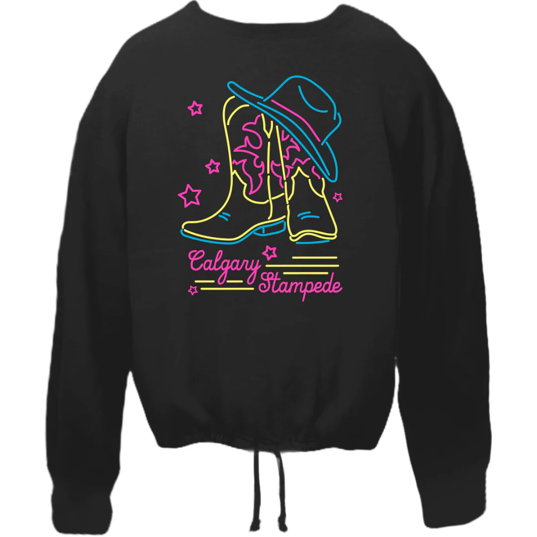 Calgary Stampede Women's Long Sleeves Boot and Hat Cropped T-Shirt