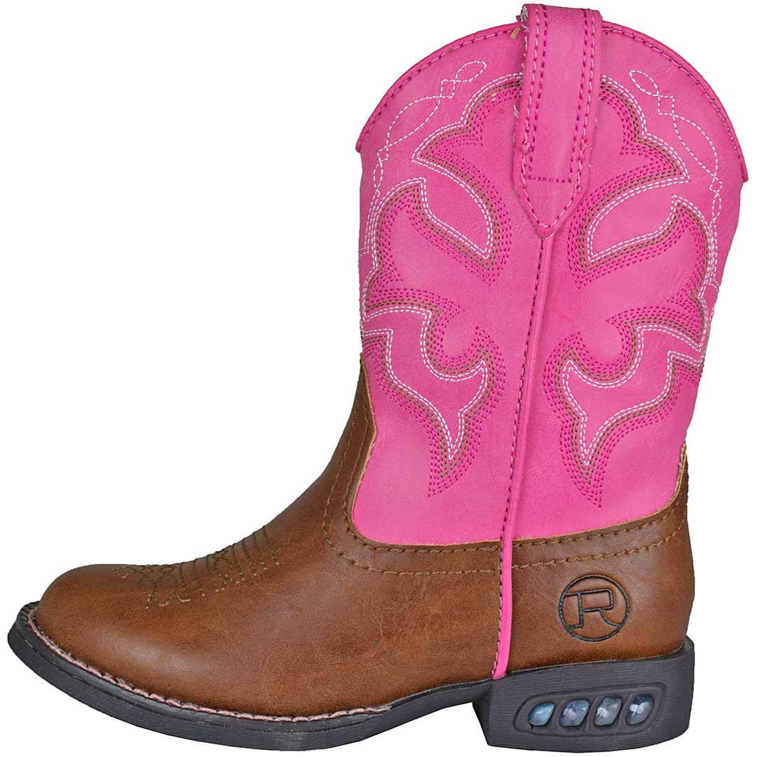 Roper Girls' Lighting Round Toe Light Up Cowgirl Boots