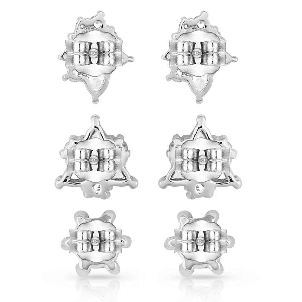 Montana Silversmiths Triple Play Crystal Post Earring Set