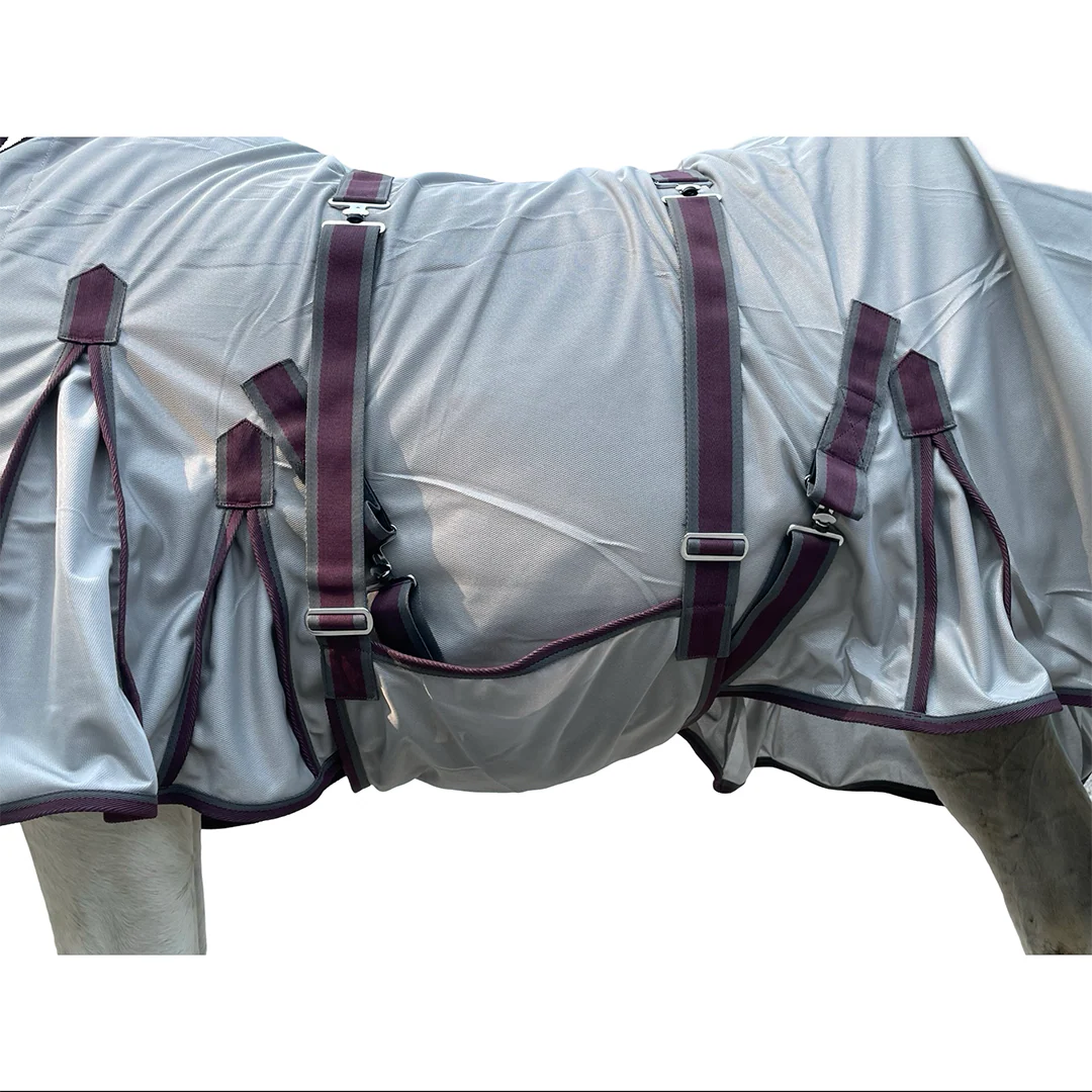 Tech Equestrian Grey Fly Sheet with Attached Hood