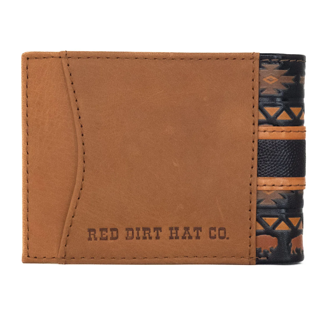 Red Dirt Hat Co. Bifold Aztec And Bison Wallet