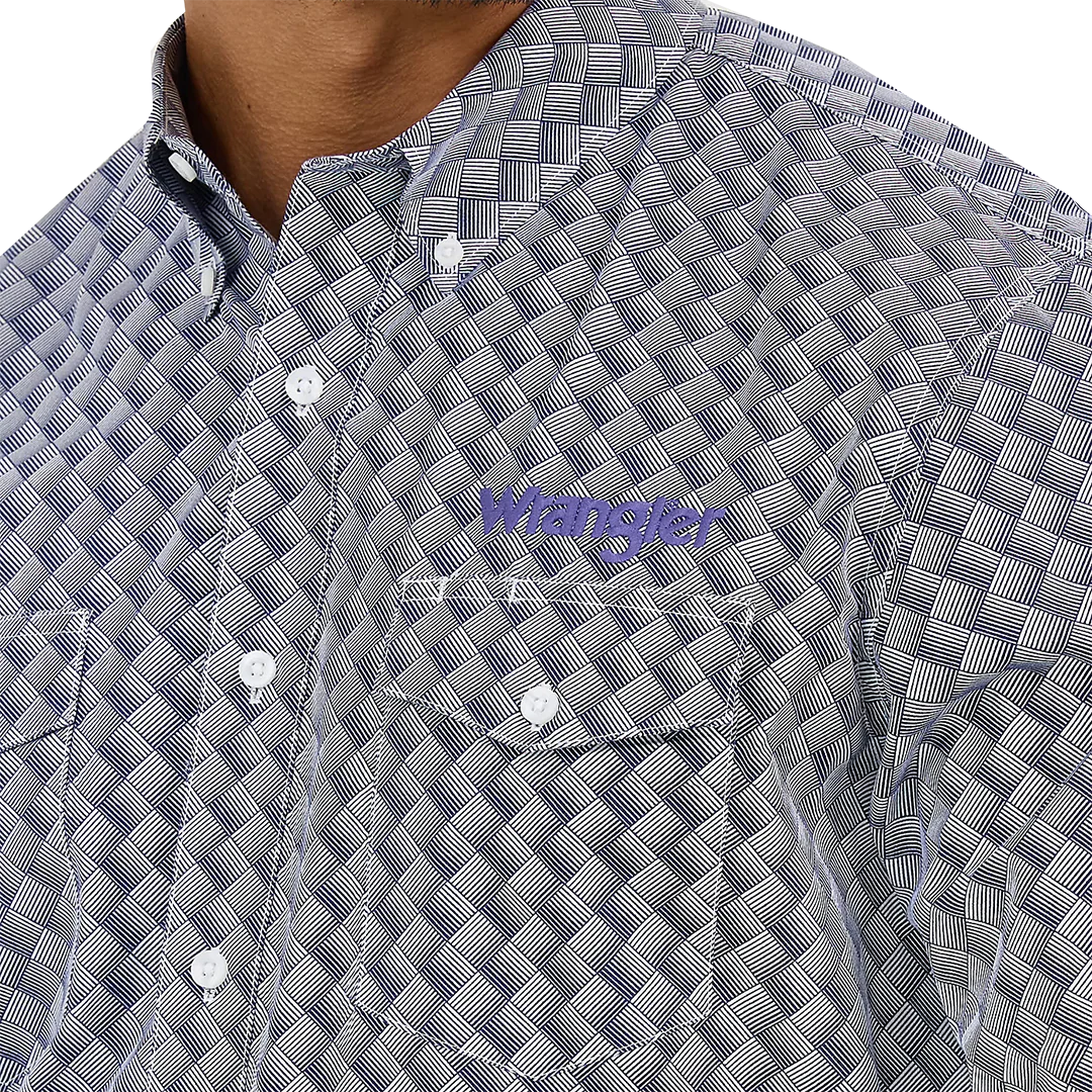 Wrangler Men's Logo Long Sleeve Button Shirt