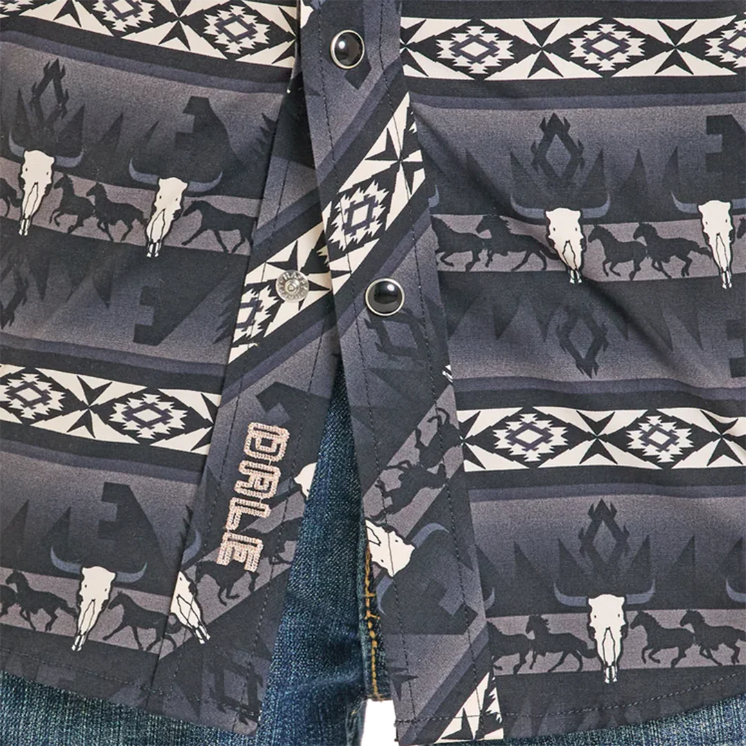 Rock & Roll Denim Boys' Aztec Long Sleeve Snap Shirt