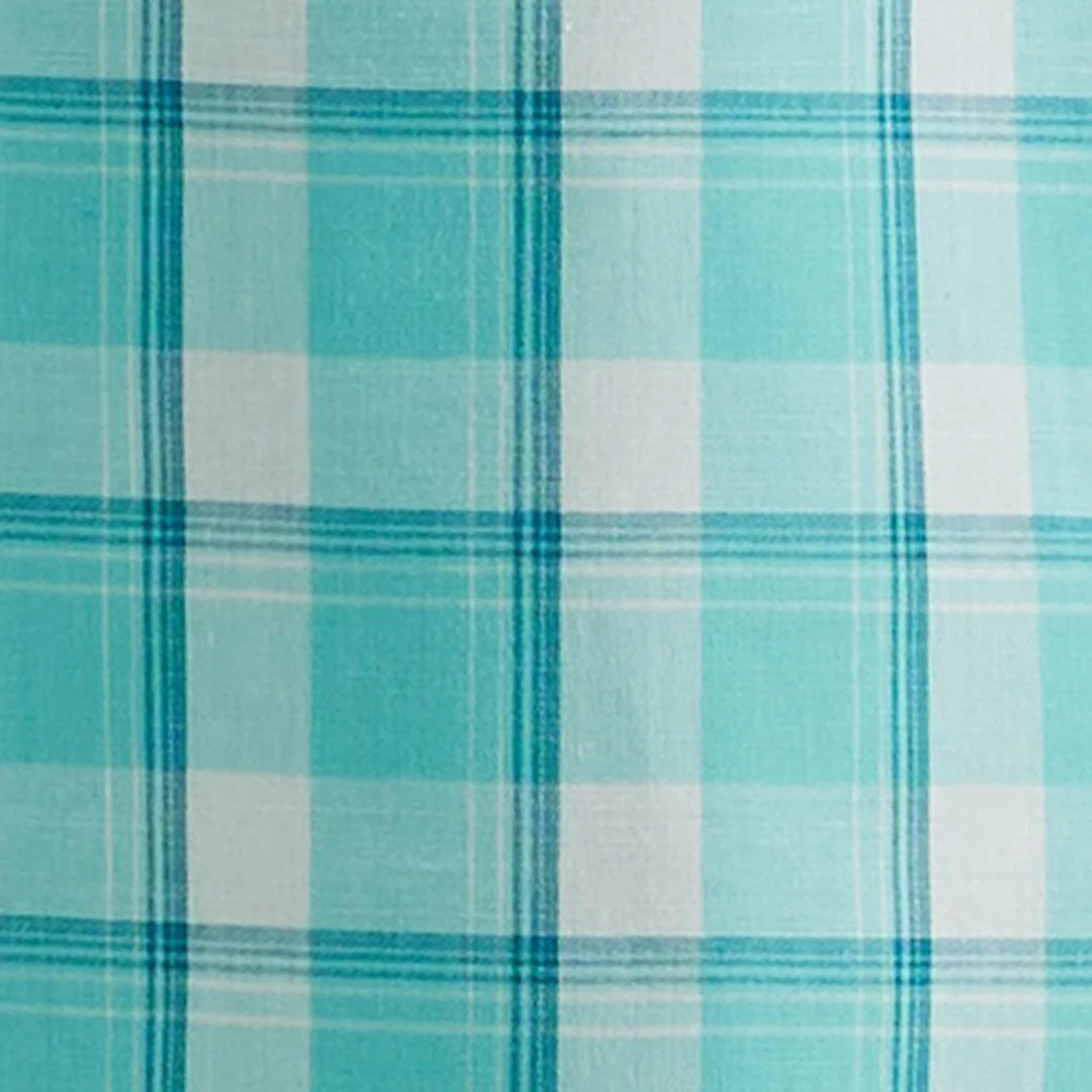 Wrangler Men's Wrinkle Resist Turquoise Plaid Snap Short Sleeve Shirt