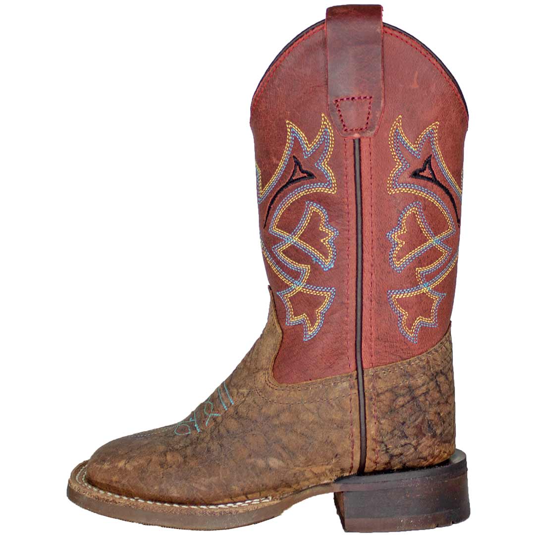 Old West Kids' Distressed Vamp Cowboy Boots