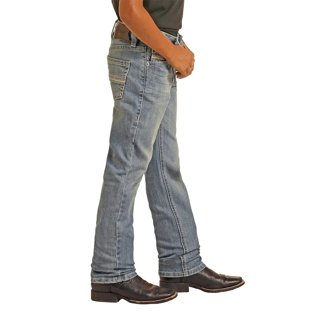 Rock & Roll Denim Boys' Light Wash Slim Straight Jeans