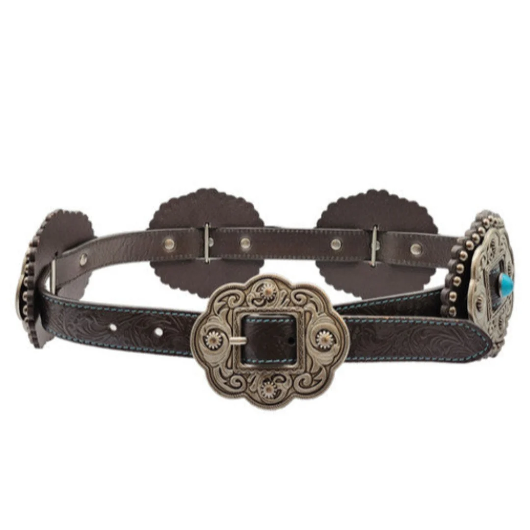 Roper Women's Conchos With Turquoise Stone Belt