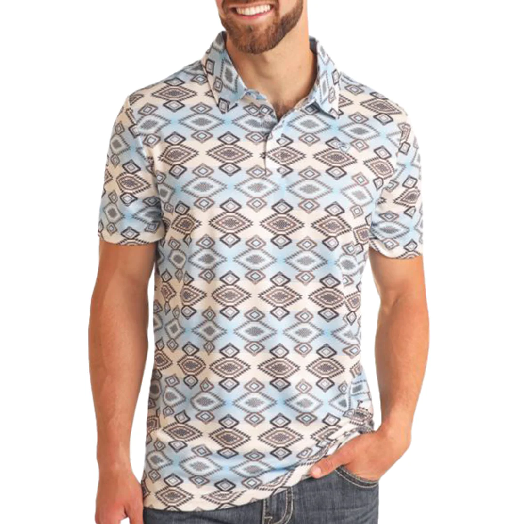 Rock & Roll Denim Men's Aztec Printed Polo