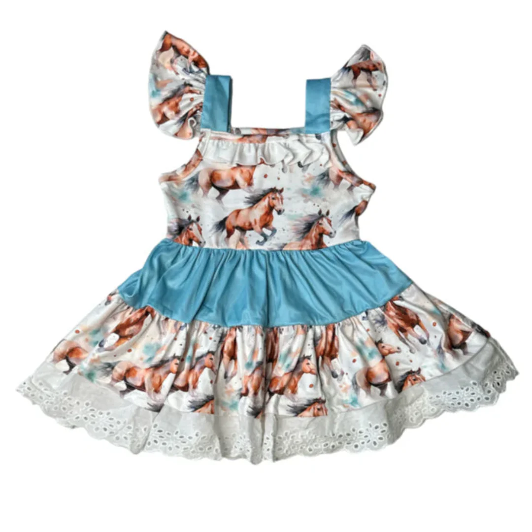 Shea Baby Running Horse Ruffle Dress