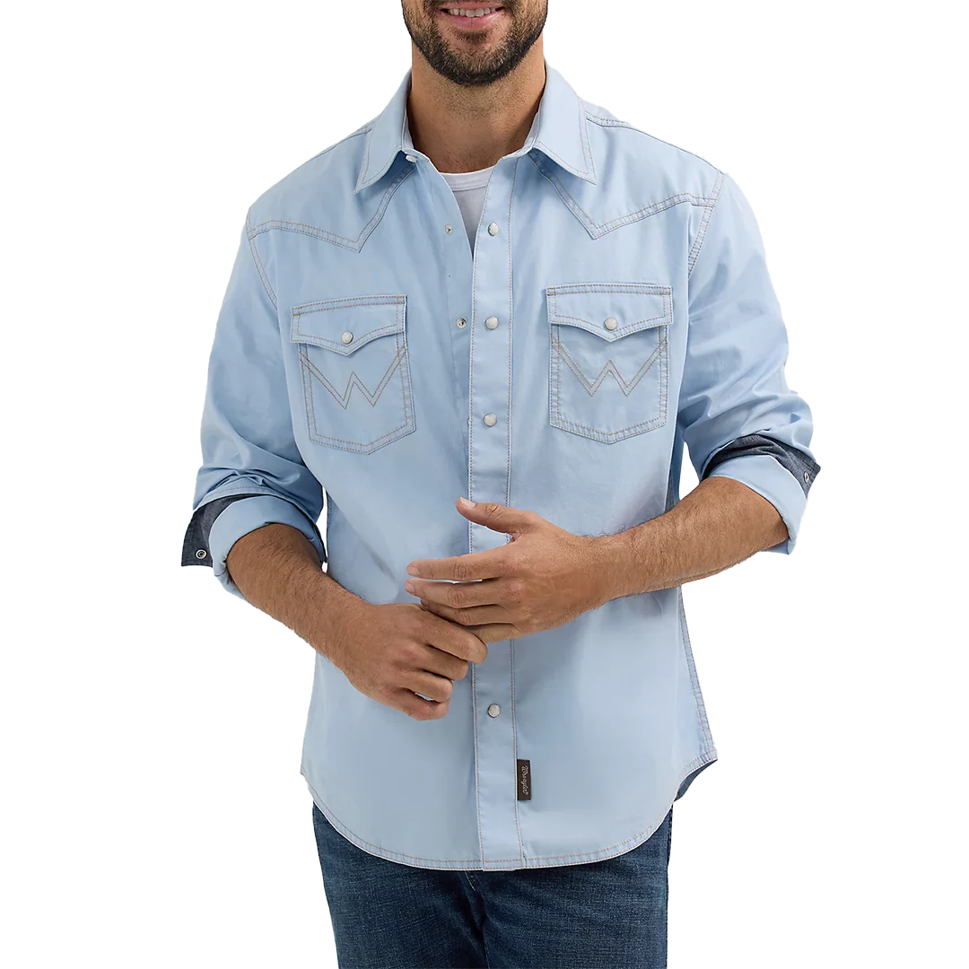 Wrangler Men's Retro Premium Western Long Sleeve Snap Shirt