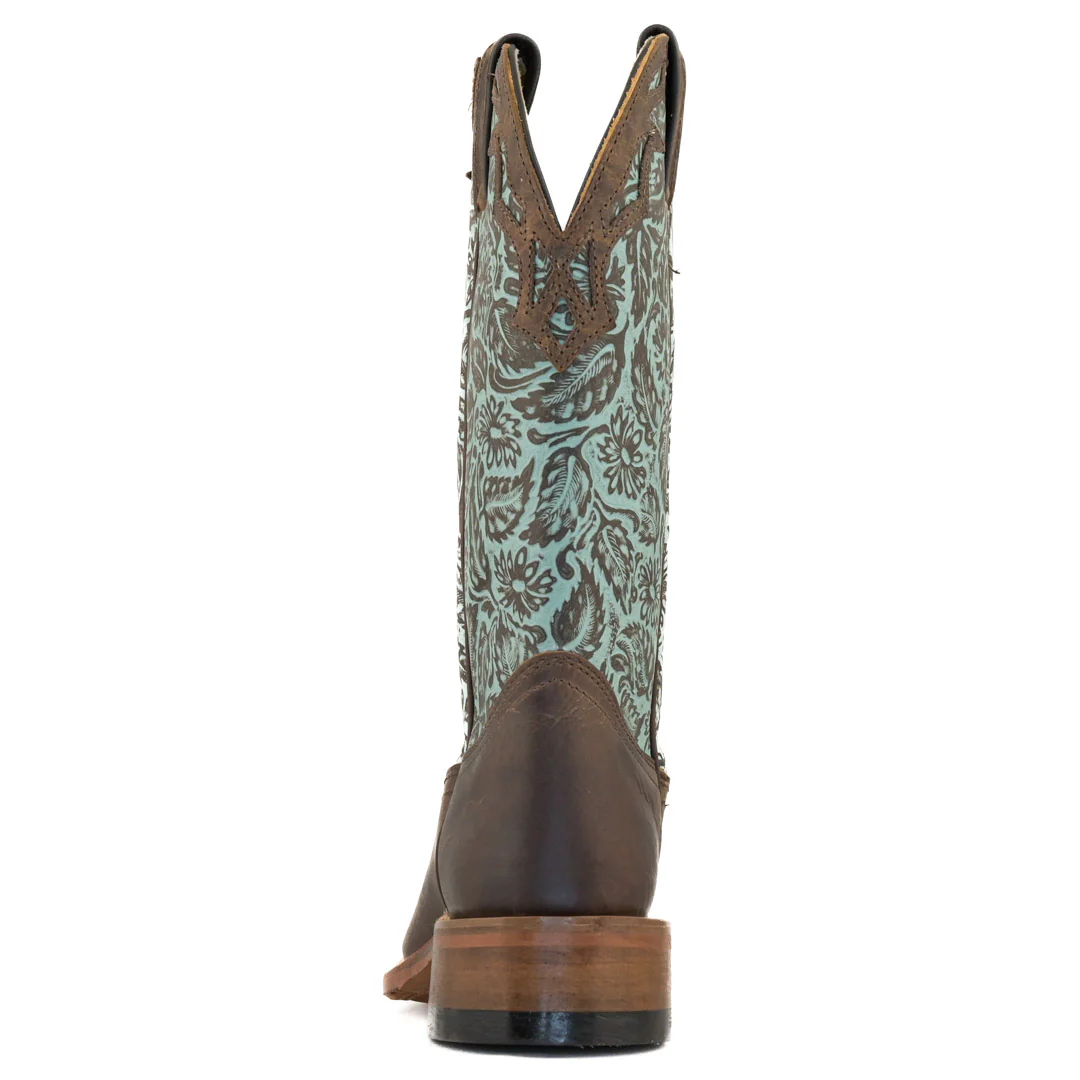 Boulet Women's Square Toe Cowgirl Boots in Turquoise