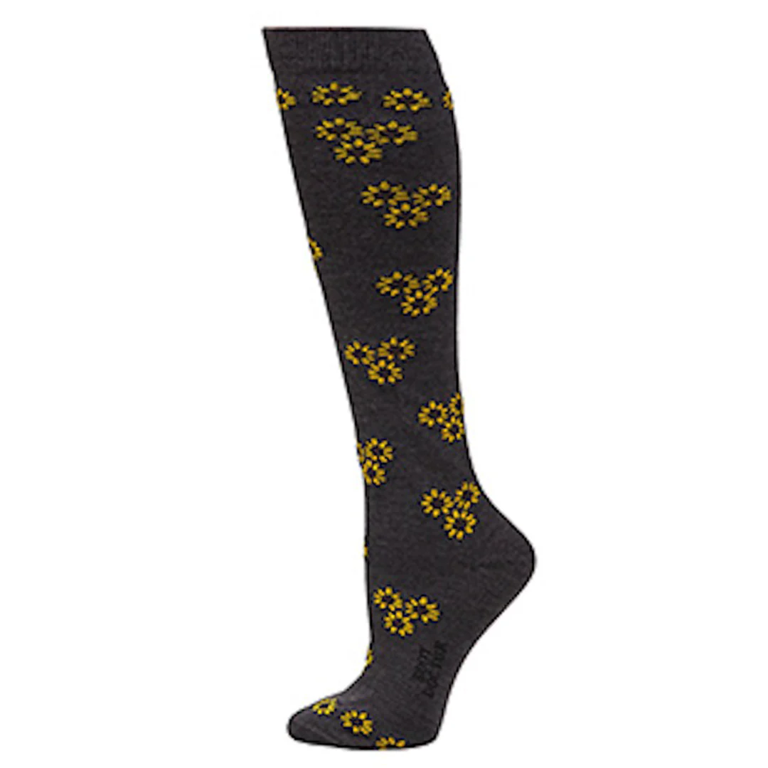 Boot Doctor Women's Charcoal Sunflower Socks