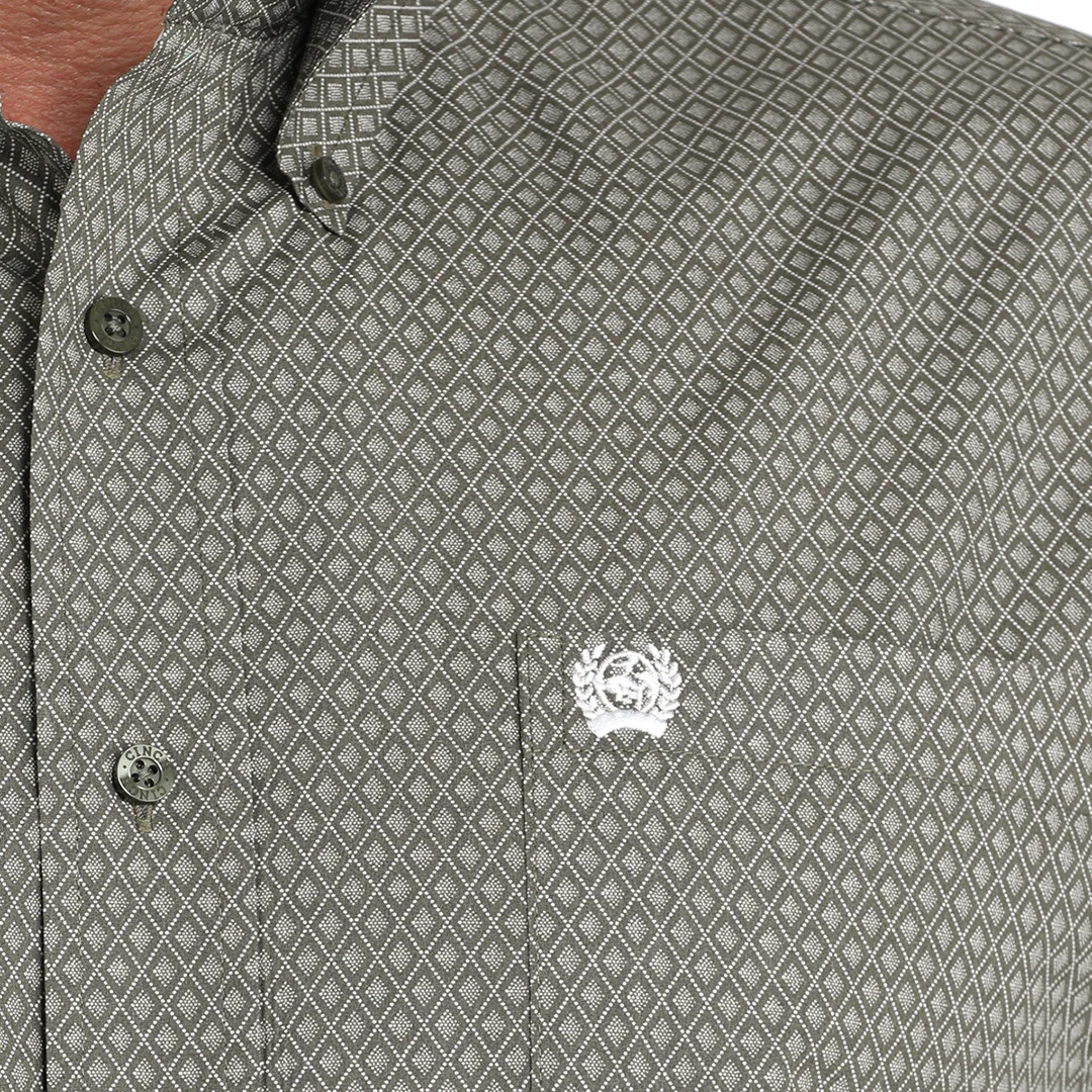 Cinch Men's Geometric Print Long Sleeve Button-Down Shirt