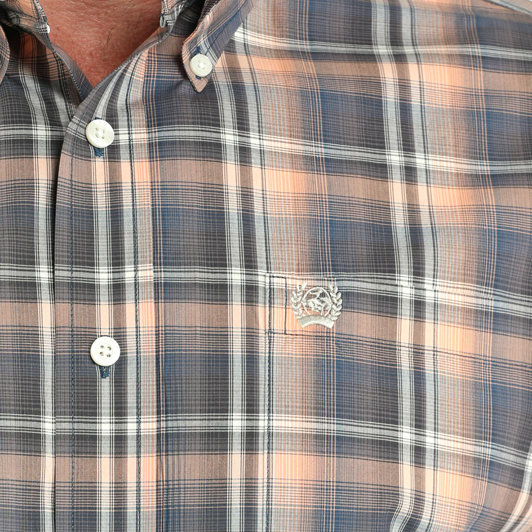 Cinch Men's Plaid Print Button-Down Shirt