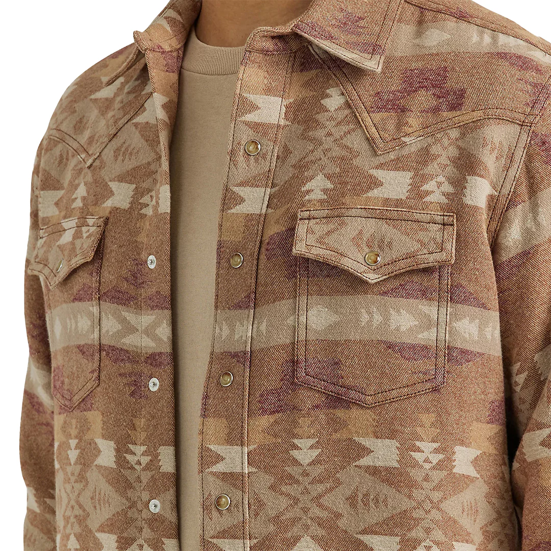 Wrangler Men's Retro Premium Jacquard Snap Shirt Jacket