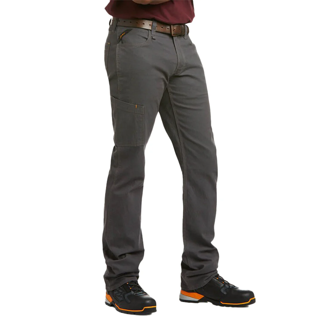 Ariat Men's Rebar M4 Low Rise DuraStretch Made Tough Stackable Straight Leg Grey Pant