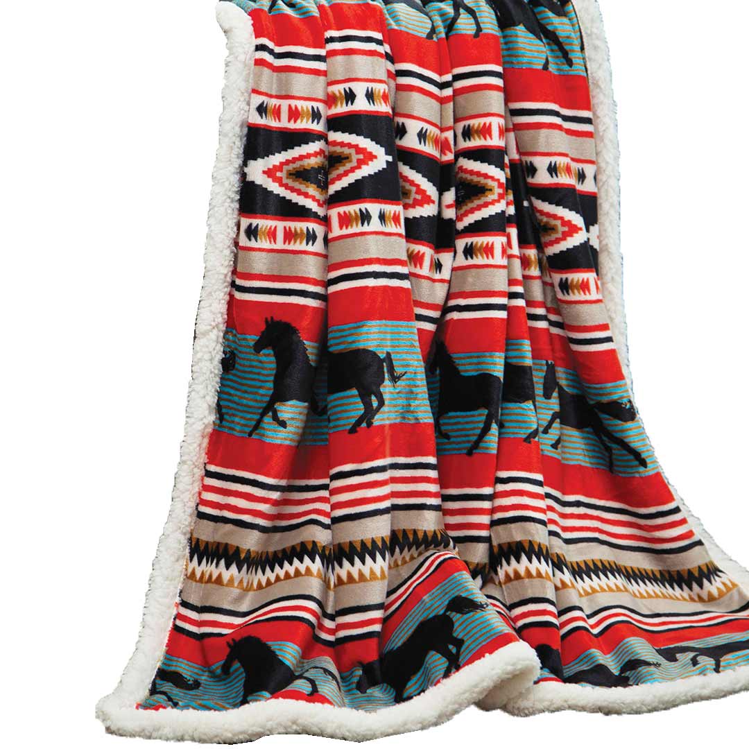 Wrangler Black Stallion Plush Throw