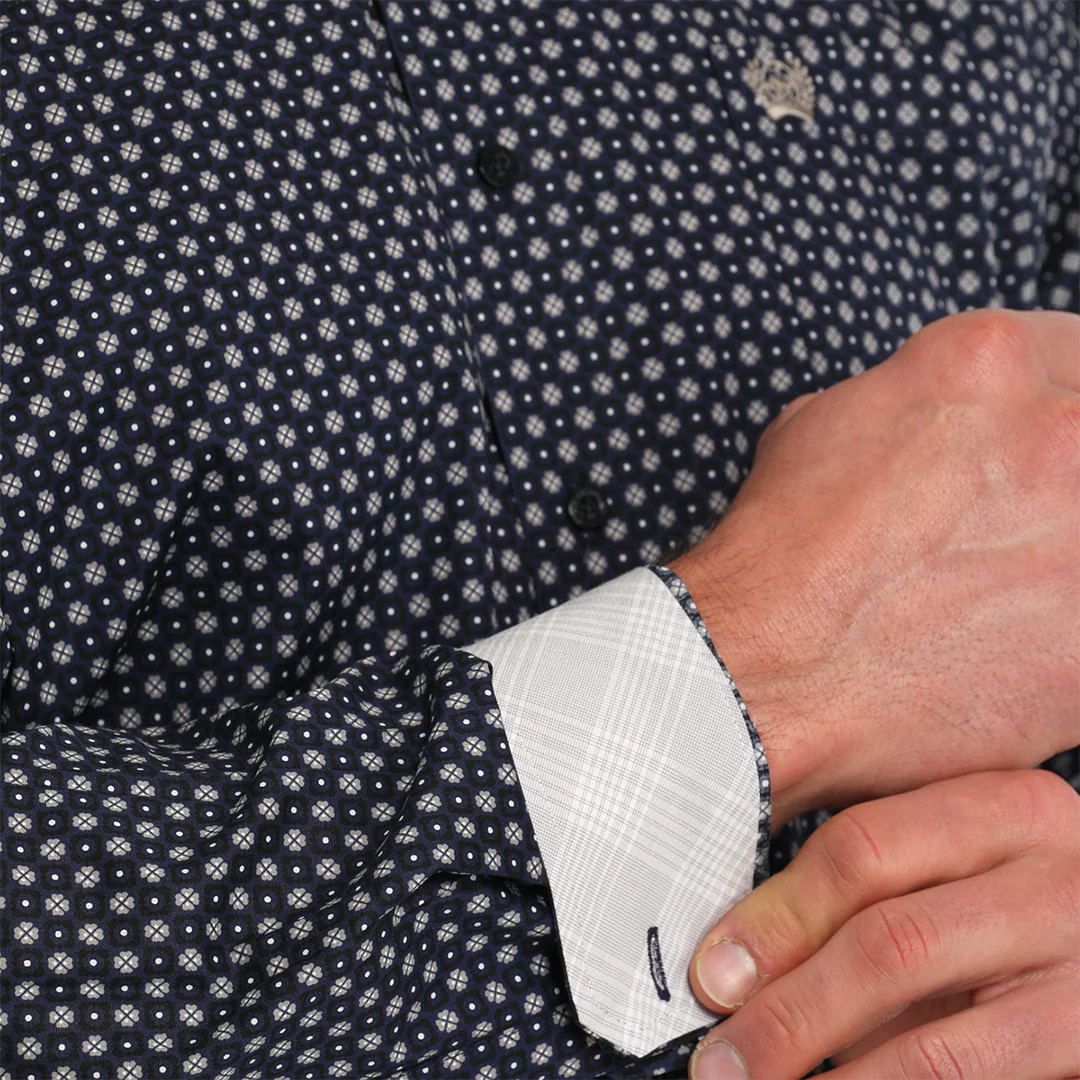 Cinch Men's Geometric Print Long Sleeve Button-Down Shirt