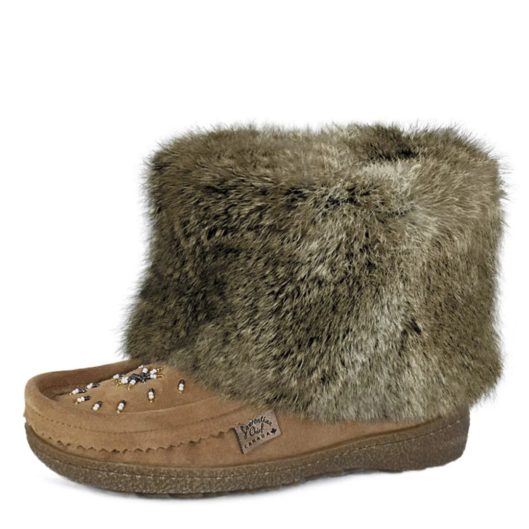 Laurentian Chief Women's Orlon Beaded Moccasins