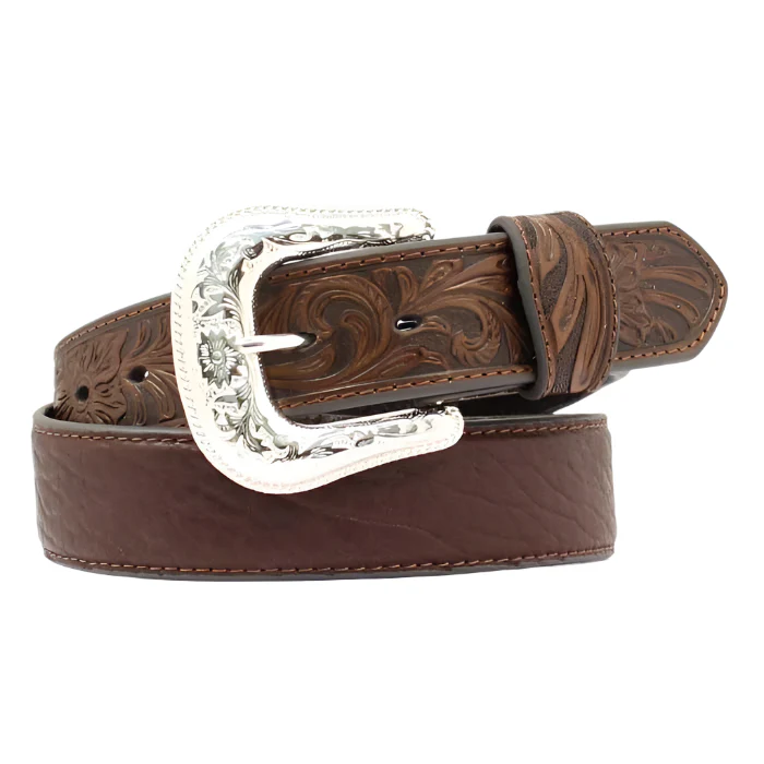 Nocona Men's Tooled Distressed Leather Belt