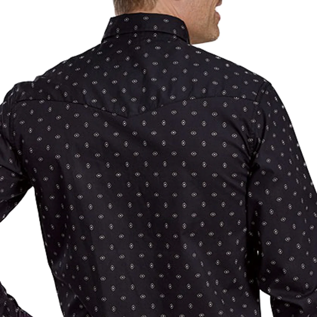 Roper Men's Broken Diamond Print Snap Shirt