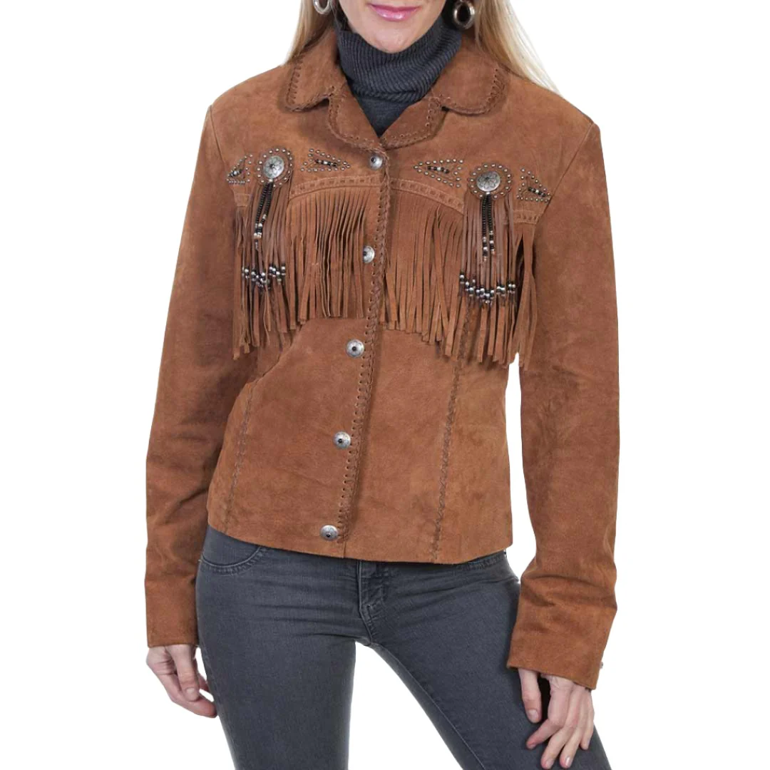 Scully Women's Beaded Fringe Suede Jacket