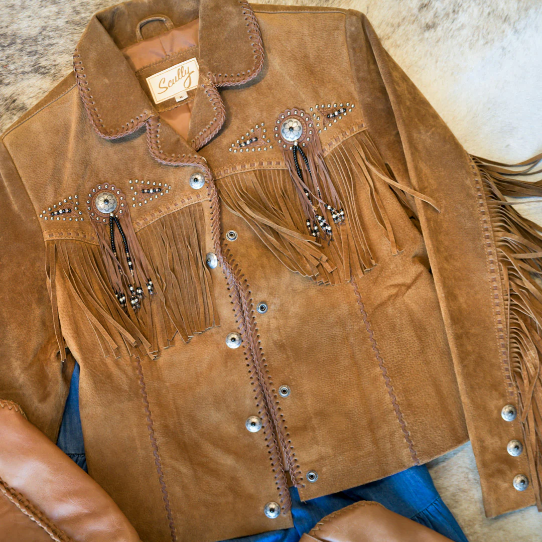 Scully Women's Beaded Fringe Suede Jacket