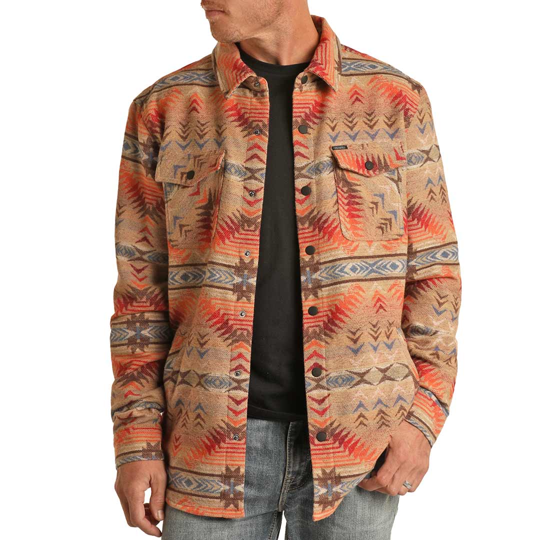 Rock & Roll Cowboy Men's Southwest Print Shirt Jacket