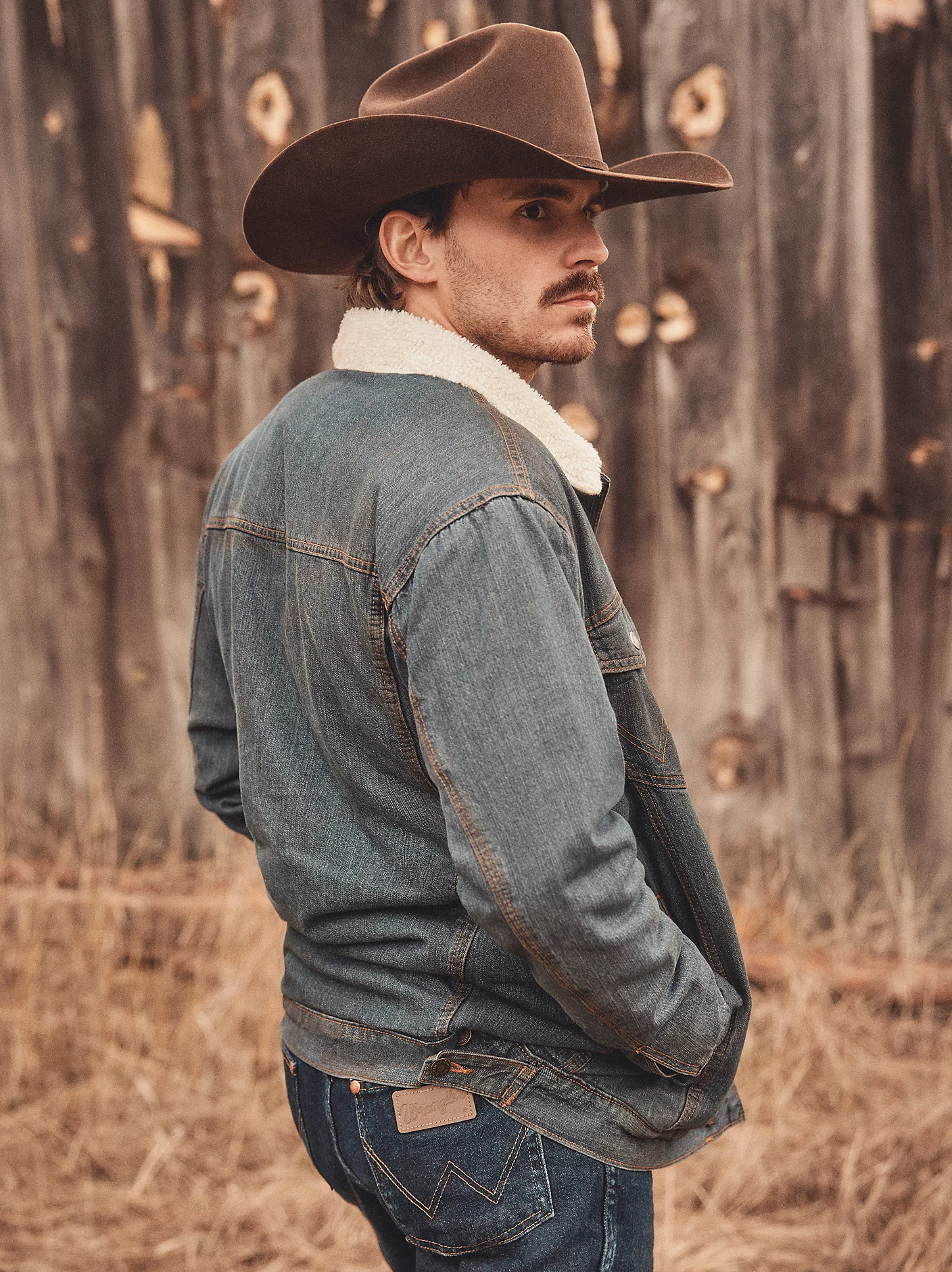 Wrangler® Western Sherpa Lined Denim Trucker Jacket
