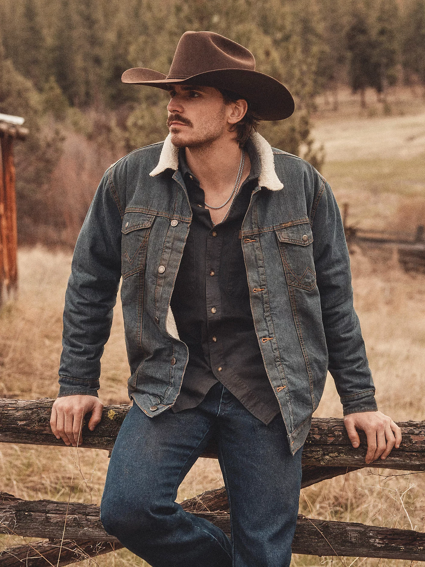 Wrangler® Western Sherpa Lined Denim Trucker Jacket