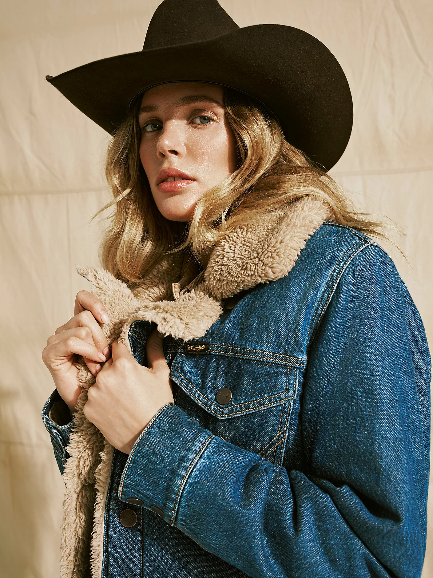 Women's Western Sherpa Lined Denim Range Coat