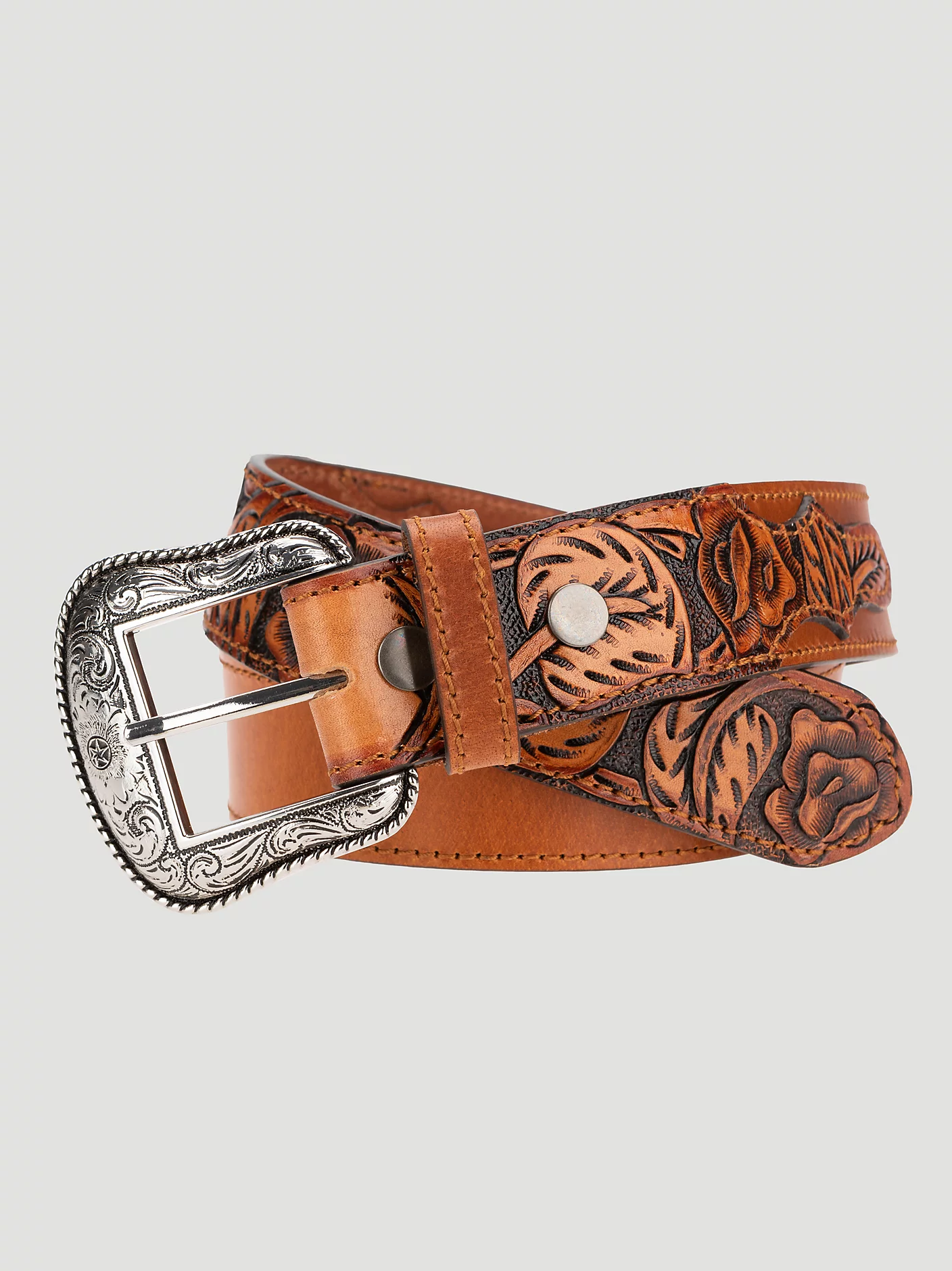 Men's Floral Embossed Belt