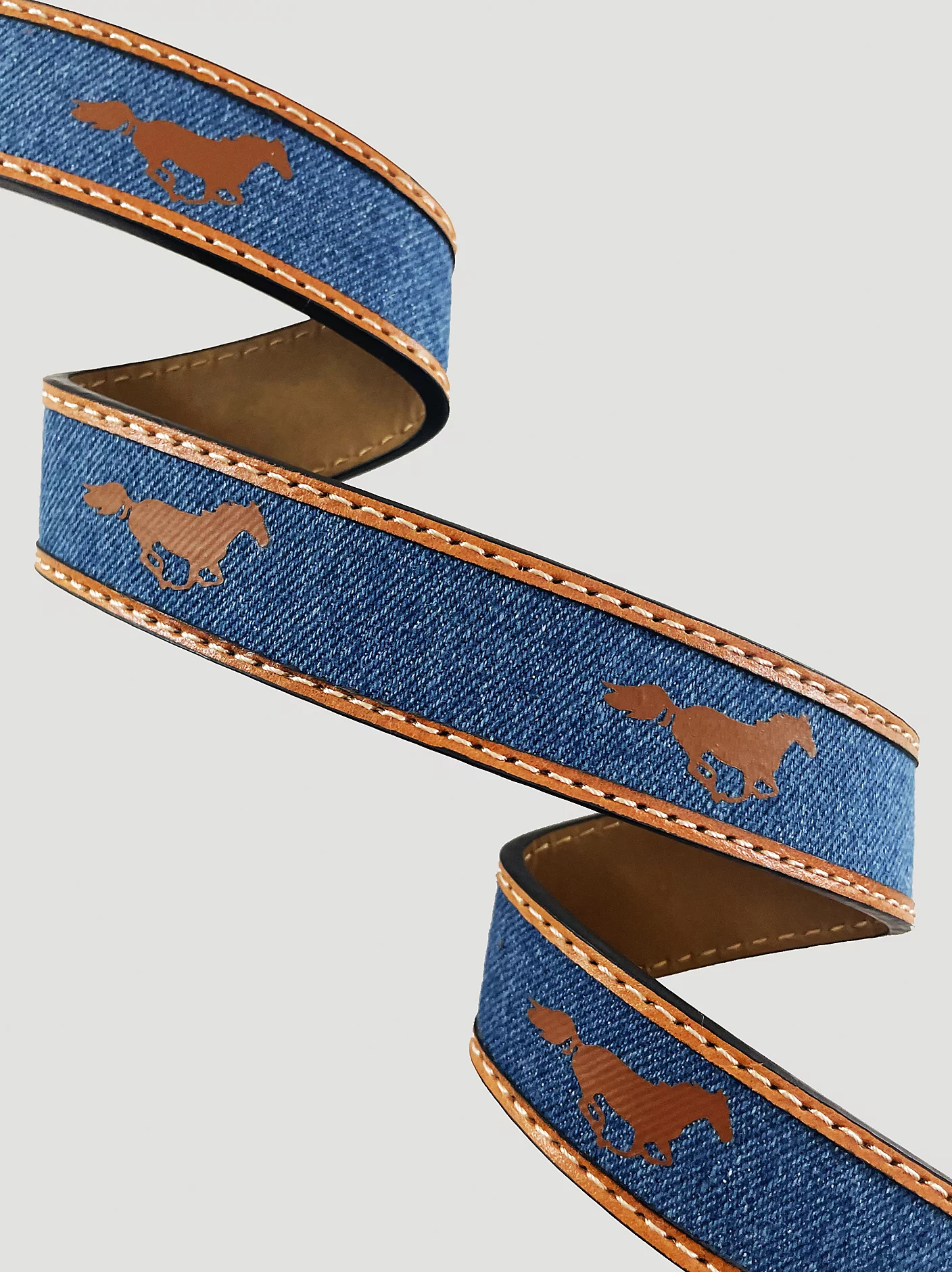 Boy's Denim Horses Buckle Belt