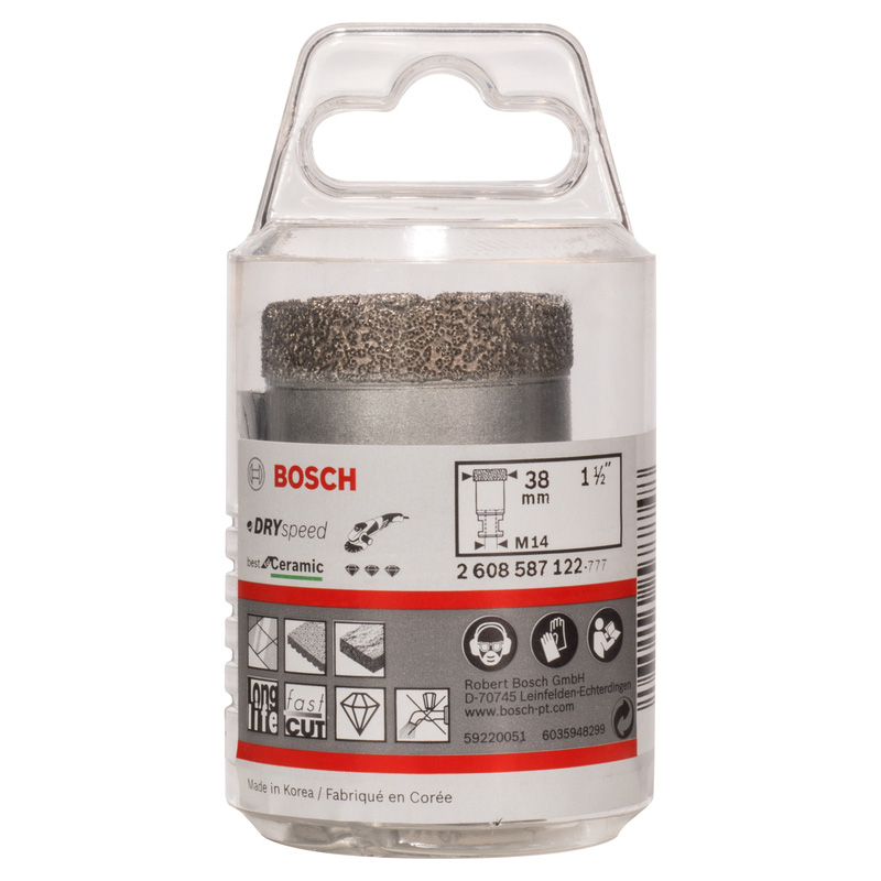 Bosch Diamond Ceramic Tile Hole Cutter 38 x 35mm, M14