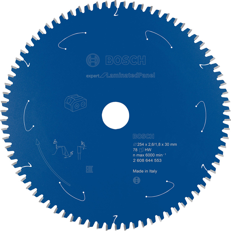 Bosch EXPERT Cordless Laminated Panel Circular Saw Blade 254 x 30 x 78T