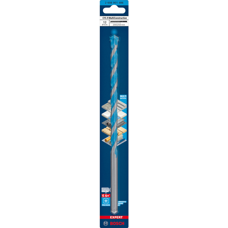 Bosch Expert CYL-9 Multi Construction TCT Drill Bit 12.0 x 250mm