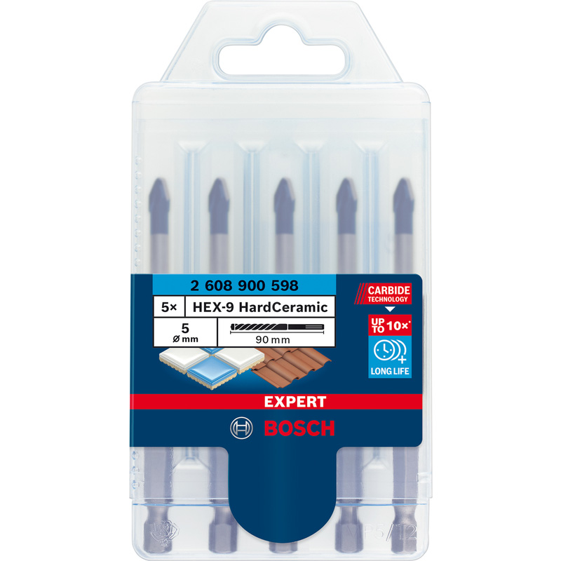 Bosch EXPERT HEX-9 Hard Ceramic Drill Bit 5 x 90mm