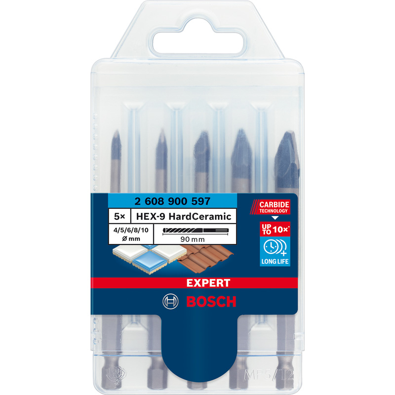 Bosch EXPERT HEX-9 Hard Ceramic Drill Bit Set 5 Piece