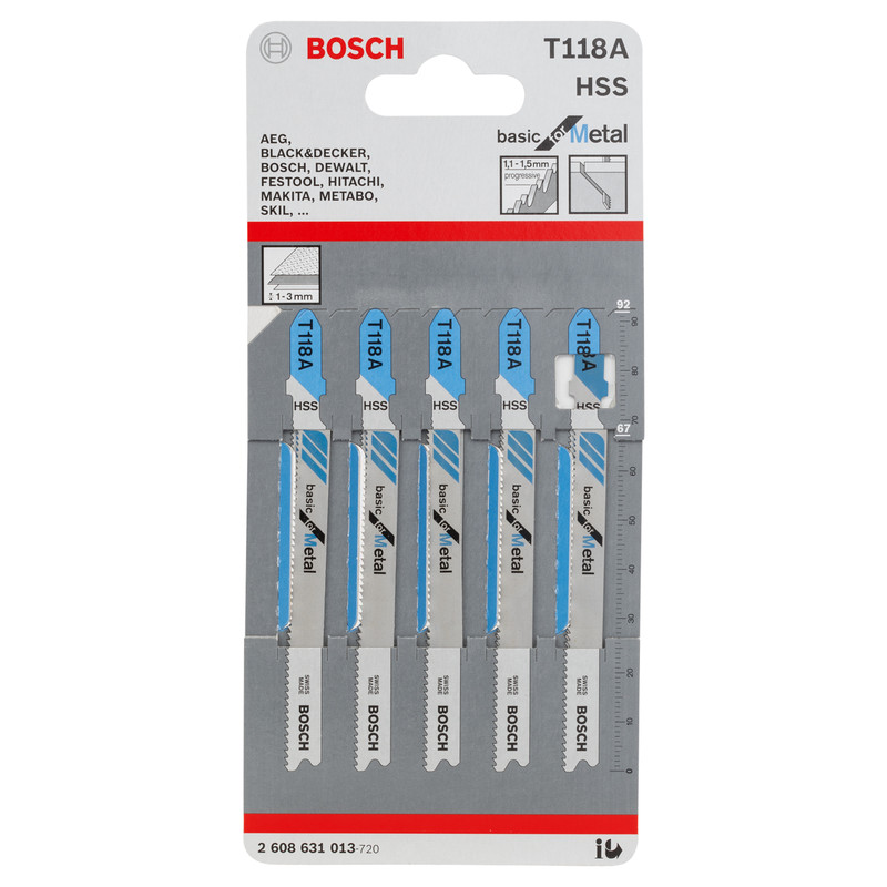 Bosch Bayonet Jigsaw Blade T118A Metal
