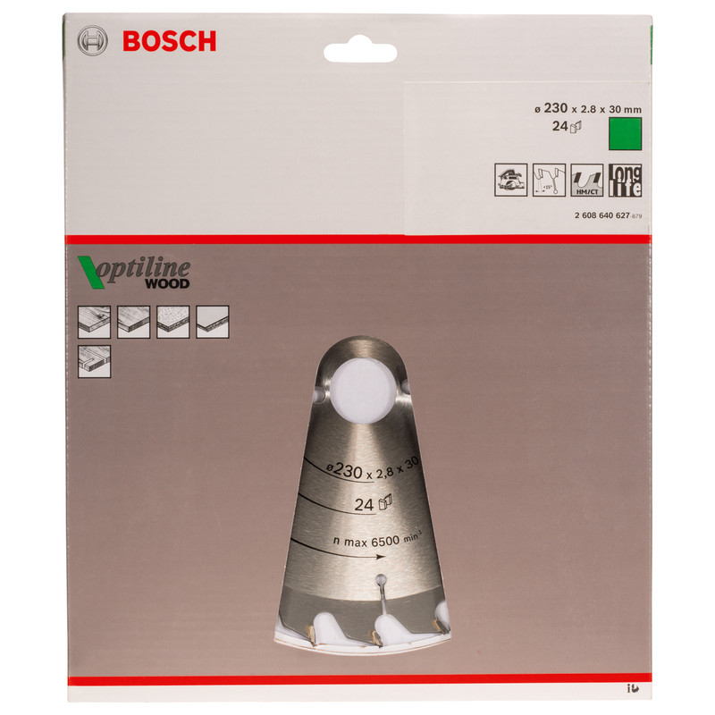 Bosch TCT Optiline Circular Saw Blade 230 x 30mm x 24T