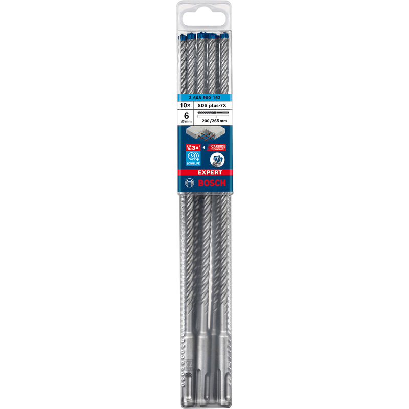 Bosch EXPERT SDS Plus 7X Hammer Drill Bit 6 x 265mm (4 cutter)
