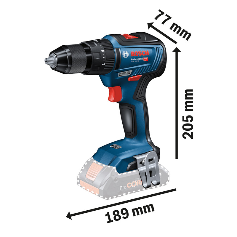 Bosch 18V Brushless Combi Drill GSB 18V-55 2 x 2.0Ah