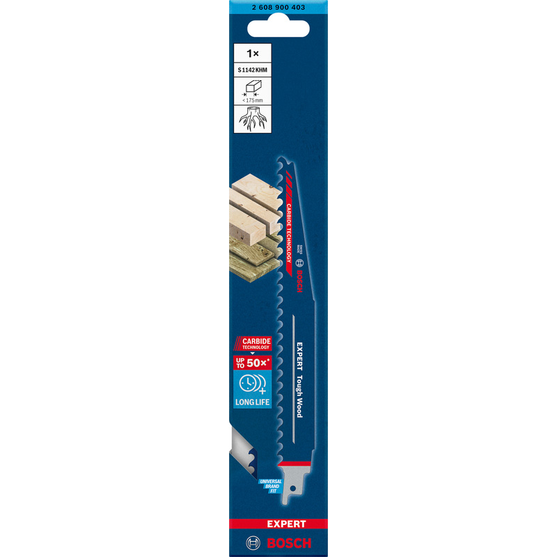 Bosch EXPERT Tough Wood Carbide Sabre Saw Blade S1142KHM