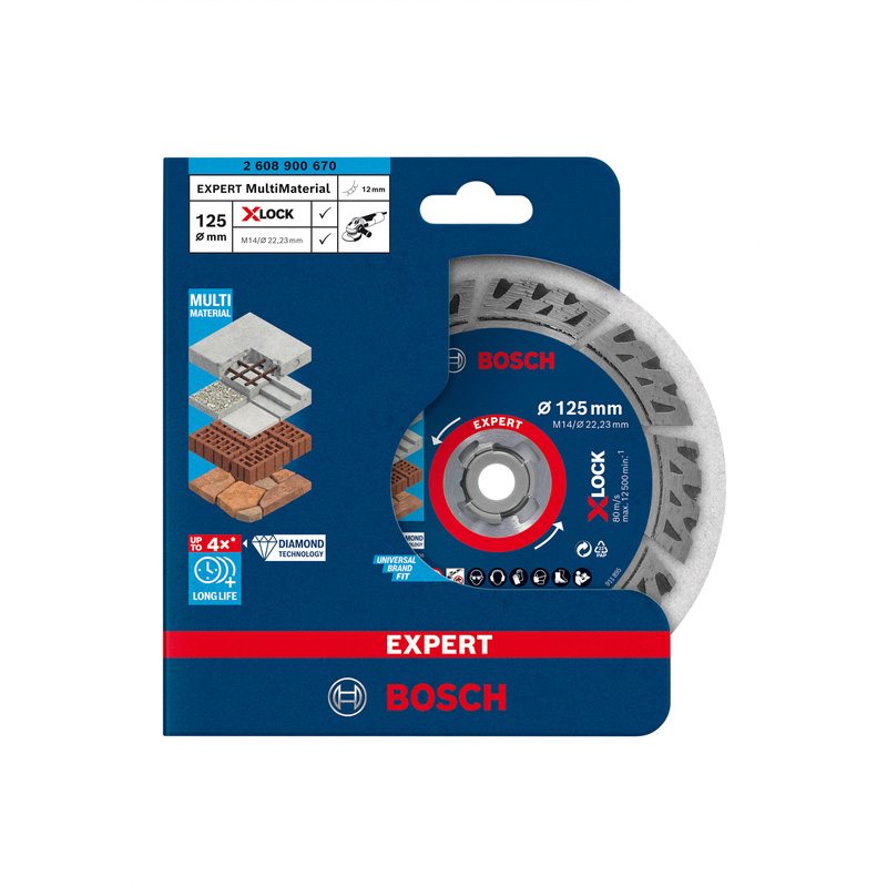 Bosch EXPERT Multi Material Diamond Blade 125 x 22.23mm X-LOCK