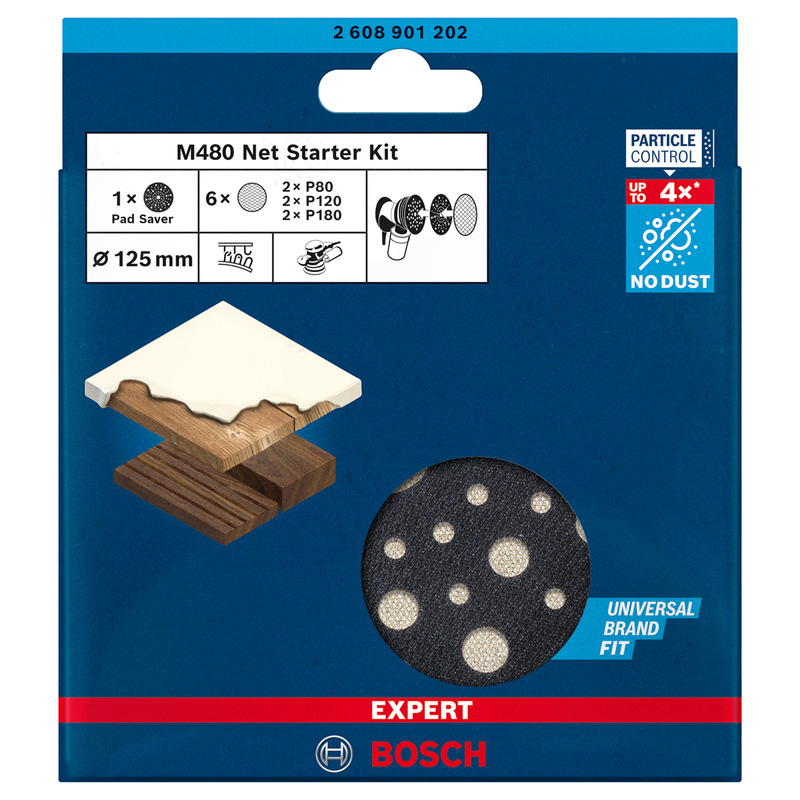 Bosch EXPERT 125mm Mesh Mixed Grit Sanding Discs Set M480