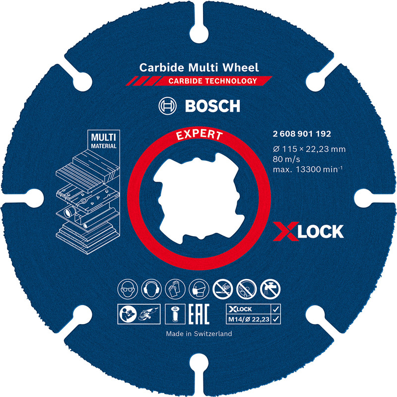 Bosch EXPERT Carbide Multi Material Cutting Disc 115 x 22.23mm X-LOCK