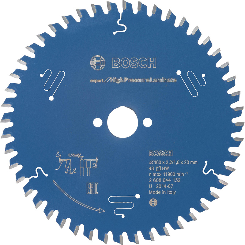 Bosch EXPERT High Pressure Laminate Circular Saw Blade 160 x 20 x 48T