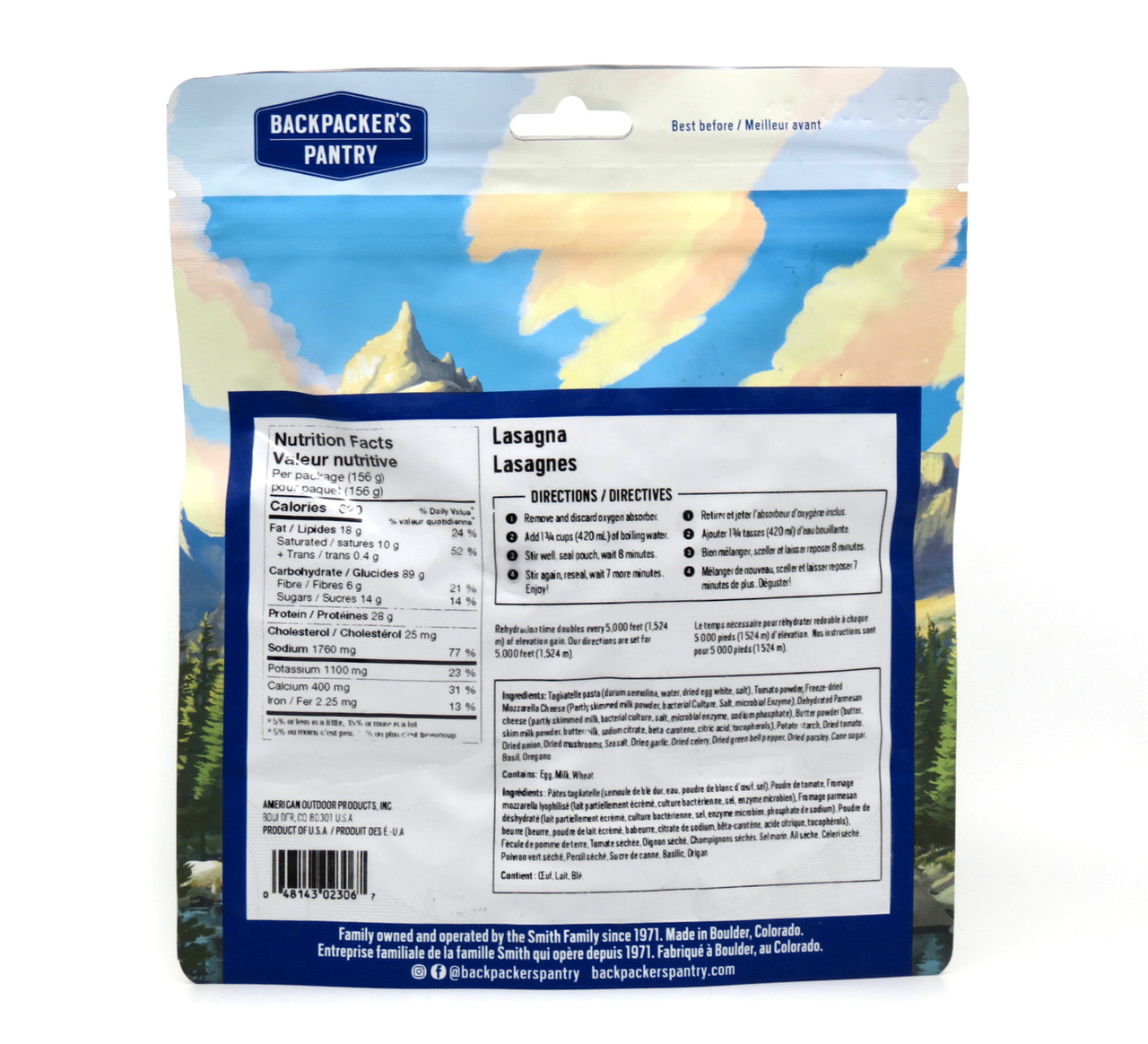 Backpacker's Pantry Lasagna