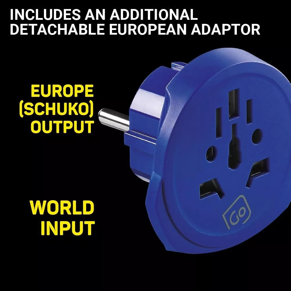 Go Travel Worldwide Travel Adapter with USB-A  & USB-C